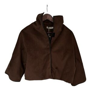 Uoozee Women’s Jacket Loose Solid Color Brown